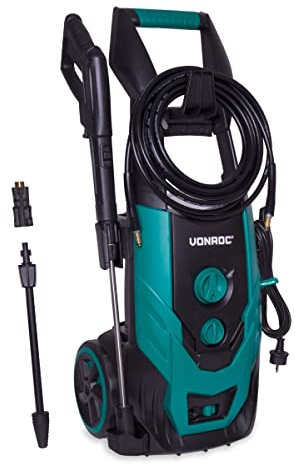VONROC Hochdruckreiniger 170bar - Fassadenreiniger für mittelschwere Reinigungsarbeiten [2200W] - Durchfluss [450 l/h] Reinigungstank, Aluminium Pumpe - inkl. Zubehör Kit