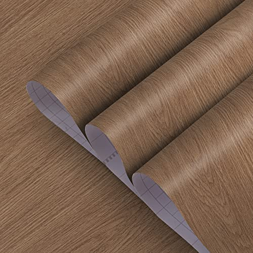 TOTIO Självhäftande tapet extra stor med träkorn, ekkorn, 80 cm x 4 m, vattentät tapet för möbler, bord, kontaktpapper, vinyl, väggdekal, för kontor, butik