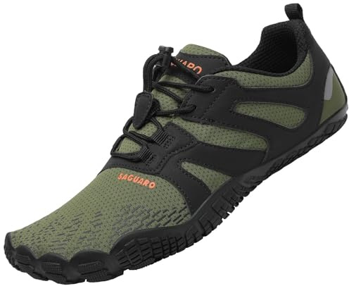 SAGUARO Scarpe Barefoot Minimaliste Uomo Scarpette a Piedi Nudi Donna Trail Shoes Verde 42