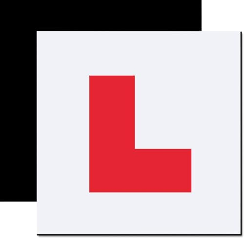 Best House | Fully Magnetic L Plates | 2 Pcs | 15 cm x 15cm | Car Learner Driver | UK | Red | Strong | Easy to Remove | without Scratching Painting off | All Weather