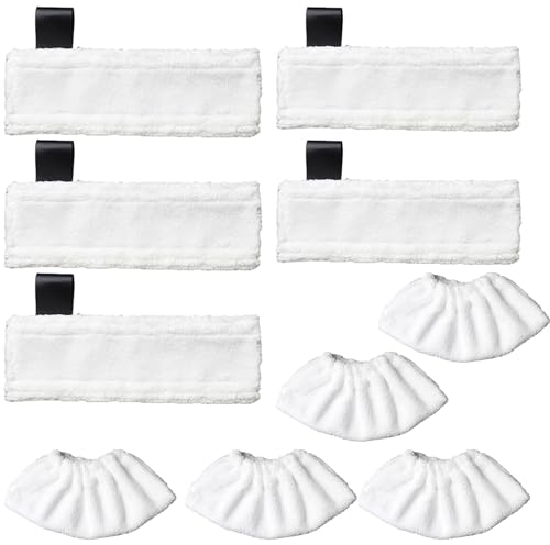 10 Stück Mikrofaser-Tuchset, Waschbar Mikrofaser Tücher, Microfiber Cloth Ersatz Kompatibel für Kärcher Dampfreiniger EasyFix SC2, SC3, SC, SC5 (5 Bodentücher + 5 Handdüsentücher)