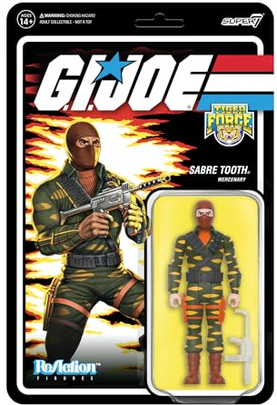 Super7 G.I. Joe Sabre Tooth - 3.75 G.I. Joe Action Figure with Accessory Classic Cartoon Collectibles and Retro Toys