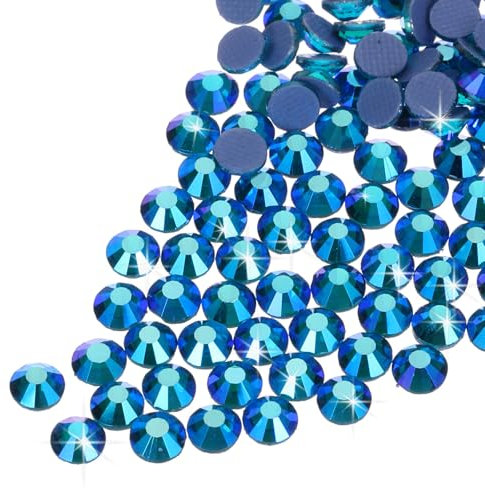 QUARKZMAN 1440 Piezas de Piedras de Estrás Hotfix de Cristal para Manualidades Ropa Decoración DIY (SS16 4mm, Azul Oscuro Brillante)