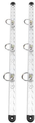 1 Paire de Rails D'Arrimage de Remorque, Rails en L en Aluminium de 23,6 Pouces avec 6 Anneaux Ronds de Fixation à Goujon Unique pour Lits de Camion, Remorques, Arrimage de