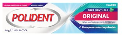 POLIDENT - Original - Crème Adhésive pour Prothèse Dentaire - Fixation Extra Forte - Confort Toute la Journée - Tube 44 g