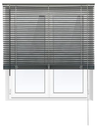 Acomoda Textil – Persiana Veneciana para Ventana con Lamas Horizontales Interior y Exterior de PVC. Estor Ajustable Protector de Luz para Hogar y Oficina Fácil Instalación (Antracita, 120x180)