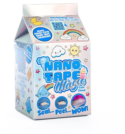 Nano Tape Magic Cute Cloud Mini Kit - Arts and Crafts Toys for Children - Nano Tape Bubbles Set - Birthday Presents for Girls - Kawaii Art Project for Kids - Complete Beginners Set