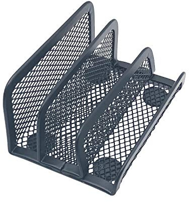 Chris.W Desktop Stacking Business Card File Holder/Stand from, 3-Tier, Metal Mesh Collection (Black)