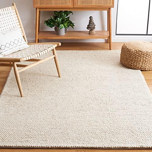 SAFAVIEH Area Rug 6x9 - Natura Collection - Beige & Ivory, Handmade Wool Blend, Textured Design, Ideal for Living Room, Bedroom, Dining Space (NAT425B)