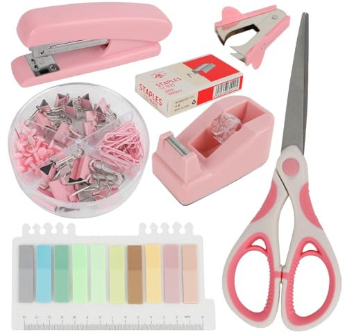 Material de oficina y accesorios de escritorio Material de oficina 12 en 1 Accesorios de escritorio: portalápices, soporte para cinta adhesiva, grapadora, tijeras, regla
