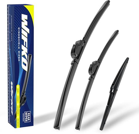 Wifko Scheibenwischer Kompatibel für Toyota Yaris MK4 2020-2024, Not for Yaris GR, Wischerblätter Vorne + Hinten, Set Frontscheibenwischer und heckscheibenwischer, Auto Scheibenwischer Zubehör