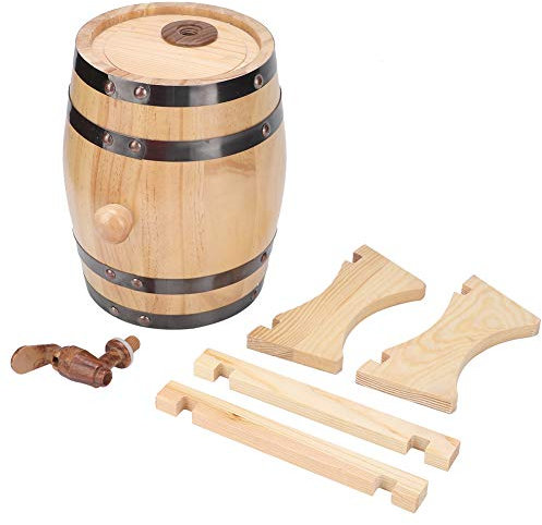 Equipo de elaboración de cerveza con barril de vino de madera de pino, 1,5l, para el hogar, cafetería, restaurante y hotel