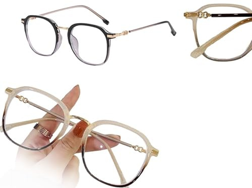 Générique Carrées Mode Lunettes De Lecture Femme,Lunettes pour Lire Lunettes De Vue D'ordinateur Anti Lumiere Bleue, Charnières Ressort Yeux Fatigués(Champagne,1)