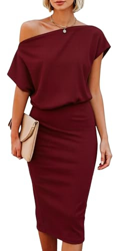 Dressmine Mini Dresses for Women UK Evening Dresses Office Bodycon Burgundy Red Dress Slim Fitted Elegant Occasion Party Wear Size 8