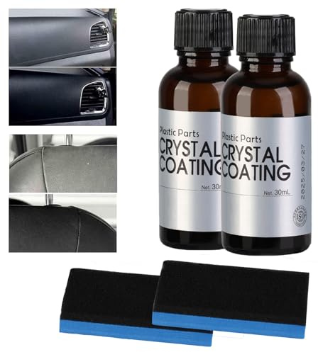 Générique 2pcs Renovateur Plastique Voiture Interieur,Nettoyant Voiture Interieur,Crystal Coating Voiture Plastique Cuir Rénovation Revêtement,Convient pour La Rénovation Intérieure de Voiture