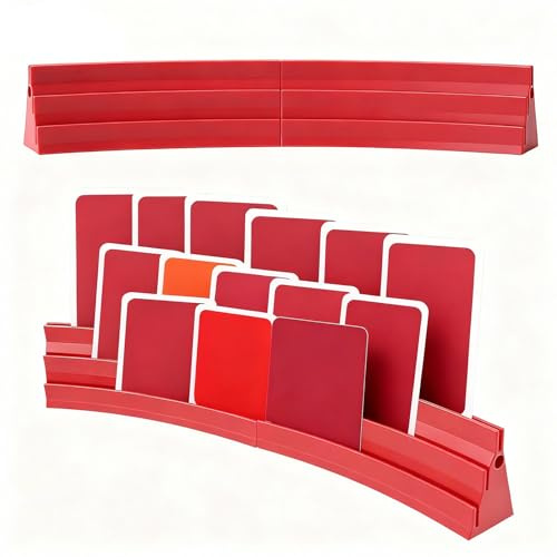 Aevorant Título SEO Optimizado Juego de 4 Soporte para Naipes Infantil Rojo | Sujetador Estable para, Juegos de Mesa & Cartas Estratégicas con 15° de Inclinación – Apilable para Ahorrar Espacio