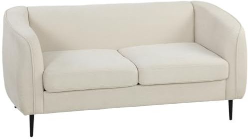 HOMCOM Canapé 2 Places en Velours 160 cm Assise Large Rembourrée Beige | Canapé de Salon Moderne, Coussin Épais à Ressorts, Pieds en Métal, Charge 300 Kg, pour Chambre, Appartement, Petit Espace