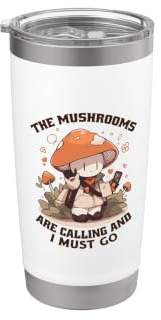 Champignons Cueilleur champignons Mushrooms drôles fungi Gobelet isotherme en acier inoxydable double paroi