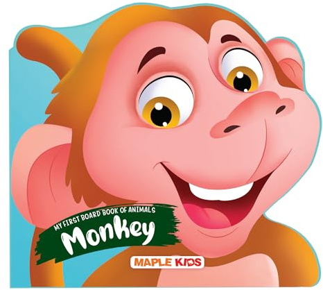 My First Board Book Animals - Monkey - Die-Cut Board Book for Kids - Shaped Board Books - Age 2+