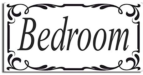 Bedroom Door Sign Self Adhesive Vinyl Sticker, Decal