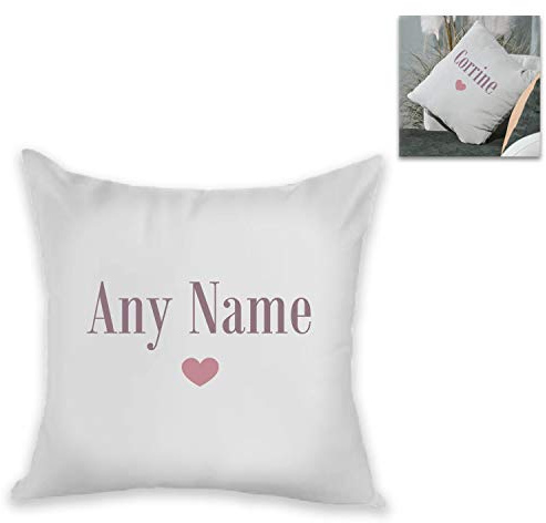 Personalised Cushion, Name with Heart Design, Personalise with Any Name
