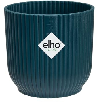 elho Vibes Fold Round Mini 7-100% recyclable Flower Pot, Indoor plant pot, Deep Blue, Ø 7.0 x H 6.5 cm