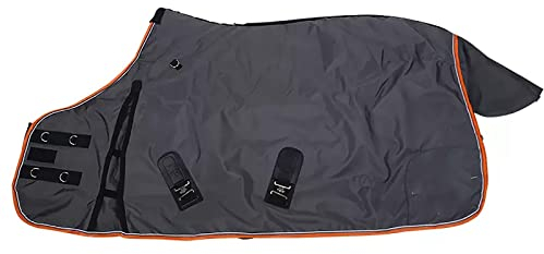 BNALU Horse Blanket Turnout 1200D waterproof fabric Neck Fly Sheet horse fly sheet with neck fly sheets for horses Neck Cover Sheet Durable Detach-A-Neck Winter Horse Fly Sheet(Size:135CM)