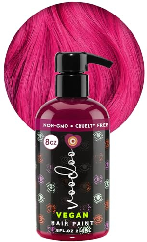 MOEHAIR Semi-Permanent Hair Color | Magenta Hair Dye 8 Oz | Voodoo Highest Love Magenta Hair Color | Temporary Hair Dye for Dark Hair | No Ammonia, Sulfate or Paraben