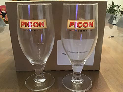 Picon Lot de 2 verres à bière rétro cylindriques transparents réutilisables avec trait doseur pour boissons chaudes ou froides
