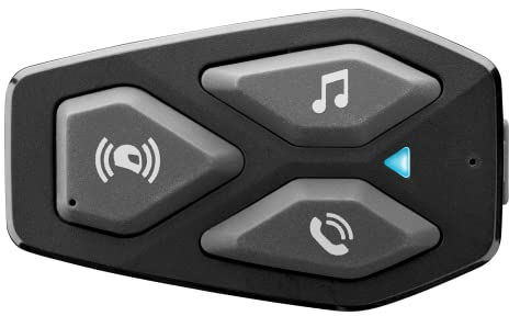 INTERPHONE U-COM 3HD Singolo, Interfono moto di gruppo per 4 utenti fino a 500mt, Interfono casco Bluetooth 5.1 con auricolari HD 40mm per musica, chiamate e GPS, Autonomia 10h e impermeabile IP67