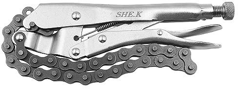 ZONADAH Étau de chaîne de 23 cm avec fonction de verrouillage – Clé à pince en acier robuste avec poignée de verrouillage – Outil polyvalent pour filtre à huile, coupe tube – Étau de 49 cm