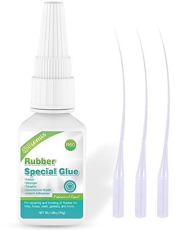 Viomis 30g Instant Super Glue for Rubber - Fast Dry, Strong Strength Adhesive - Clear Flexible for Tire, Boots, Belt, Foam, DIY Craft, Car, Edge Tube Shoes