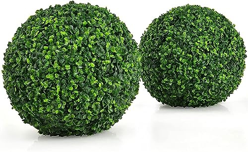 Bosso Verde Buxus Erba Hanging Topiary Balls Palla Di Bosso Foglia Artificiale Topiary Ball Pianta Finta Realistica Plastica Verde Bosso Artificiale Topiary Ball Topiary Tree Decorazione ( Size : 28cm