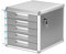 QWORK® Schubladenbox A4, 5 Fächer, Mit Schloss, Aluminiumlegierung, Silber