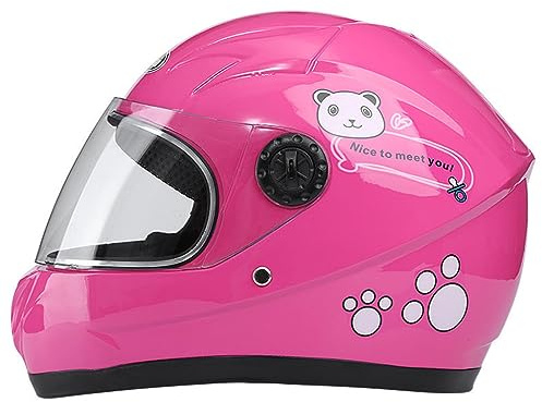 Youth & Kids Motorcycle Full Face Sport Helmet, 4-10 Years Old Children Cartoon Style Four-Wheel Motorbike Helmet, Boys Girls Street Cruiser ATV Moped Scooter Helmet, DOT Certified-A||50-55CM