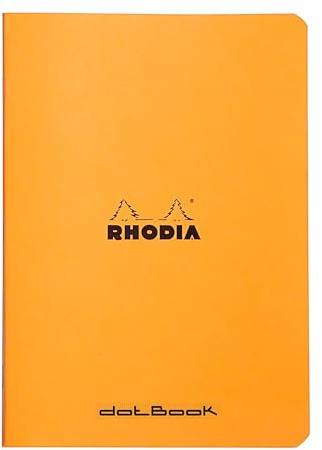RHODIA 119190Cpack - Set of 10 Orange Staplebound Notebooks - A5 - Dotted - 96 pages - 80 gsm Clairefontaine White paper - Waterproof Soft Card Cover - Classic