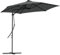 Outsunny 3(m) Cantilever Parasol with Solar LED and Easy Lever, Garden Parasol Umbrella with Cross Base and Waterproof Cover, Outdoor Sun Shades, Dark Grey