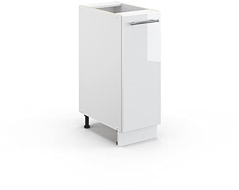 Vicco Midischrank Fame-Line, Weiß Hochglanz/Weiß, 30 x 81.6 cm ohne Arbeitsplatte