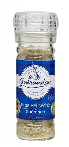 Le Guérandais: Moulin de Fleur de Sel Rechargeable 75g - Sel de Qualité Supérieure - Produit Artisanal de France - Epicerie Fine - Sel & Poivre - Le Lot De 3