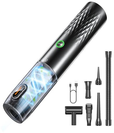 SEALIGHT Aspirador de Mano, 18000Pa Aspiradora sin Cable Coche 6 en 1, 40 Minutos de Duración, Motor sin Escobillas, Mini Aspirador para Coche, Hogar Y Limpieza De Pelo De Mascotas