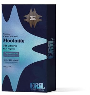 Mookaite - Tinta Vegetale 100% Naturale Castano Chiaro Naturale, Alta Coprenza Capelli Bianchi, Senza Ammoniaca