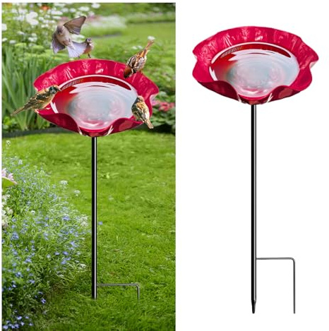 flintronic Estación de Abejas para Jardín, Cuenco Alimentador para Polinizadores con Forma de Flor - Plato de Alimentación para Mariposas - para Amantes de la Jardinería y Animales, Patio, Terra