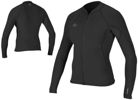 O'NEILL ONeill Womens Reactor II 1.5mm Front Zip Neoprene Wetsuit Coat Jacket Black - Easy Stretch Breathable Womens Size - US 12