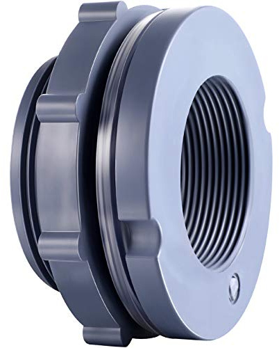 Outus 2 Inch PVC Bulkhead Fitting Water Tank Connector for Rain Barrels, Aquariums, Ponds or Water Tanks