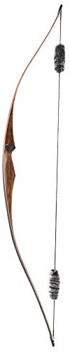 TOPARCHERY Archery 54'' Hunting Recurve Bow One Piece Traditional Wood Long Bow Targeting Practice Right Hand with String Silencer (20 lbs)