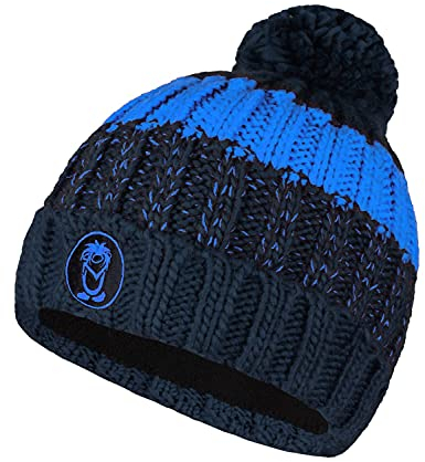 Trollkids Gestrickte Mütze Troll, Marineblau/Azurblau, Größe 6-12 Years;52-56cm