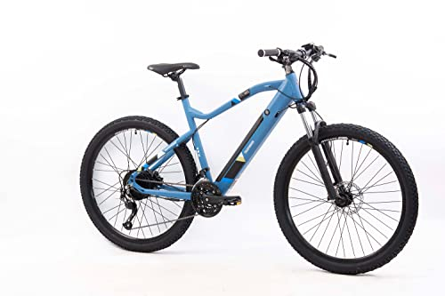 TELEFUNKEN E-Bike Mountainbike Elektrofahrrad Alu, 27 Gang Altus Kettenschaltung - Pedelec MTB 27,5 Zoll, Hinterradmotor 250W, Scheibenbremsen, Blau, Aufsteiger M923