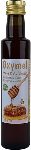 Bio Oxymel svart kumminolja 250 ml dryckestillsats med honung och äppelcidervinäger surhonung