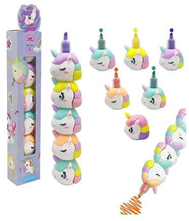 One Meter Sunshine Textmarker Einhorn Set mit 6 Textmarkern hintereinander