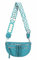 ITALYSHOP24 Damen Tasche Umhängetasche Brusttasche Muster Gürtel Bauchtasche Crossbody Gürteltasche Hüfttasche Crossover Bodybag Schultertasche Handytasche Leder Optik Türkis S
